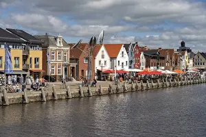 Inland harbour and old town in Husum