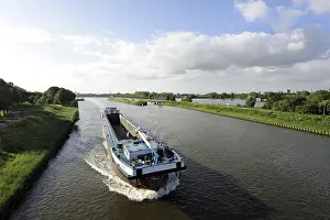 Inland navigation, barge in the canal