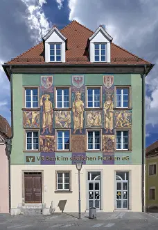 Former inn, now a bank, facade painting by Otto Michael Schmidt around 1954