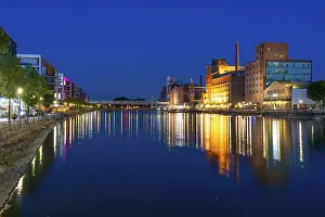 The inner harbour, Duisburg, former mills and warehouse buildings