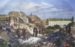Inside view of Fort Nogent outside Paris after the occupation by Wuerttemberg troops