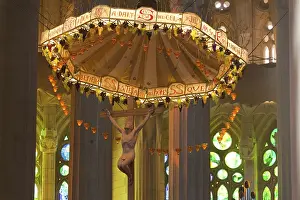 Interior of the basilica, altar with prospectus of the choir organ