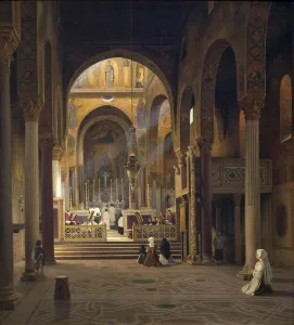 The interior of the Capella Palatina in Palermo around 1850