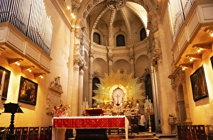 The interior of the Cathedral of the Assumption of the Virgin Mary in Lecce, Apulia, Italy in 1999