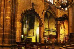 Interior of the Cathedral of the Holy Cross and St Eulalia, Cathedral in the city of Barcelona, Catalonia, Spain, Europe