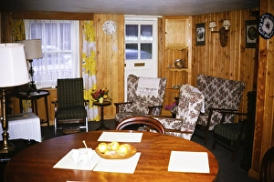 Interior design and furniture for a holiday home, England 1966