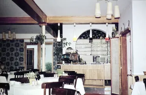 Interior of a hotel restaurant Zell am See, Austria, Europe 1960, Europe