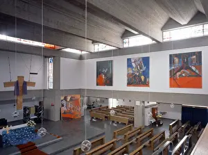 Interior with paintings by Walter Schmidt