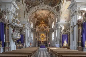 Interior of the parish church and basilica Mariae Empfangnis