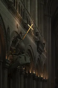 Interior view, angel on pulpit