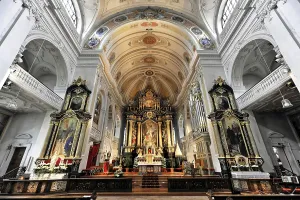 Interior view, central nave, Basilica and pilgrimage church St