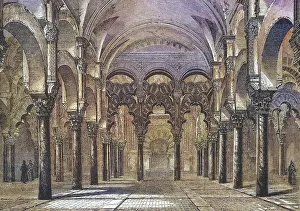 Interior view of Cordoba Cathedral in 1869