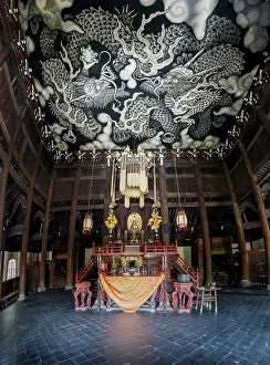 Interior view of Hodo Hall in Kennin-ji Buddhist Temple