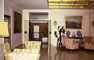 Interior view of the Hotel Napoleon, Rome, Italy, 1974, Europe