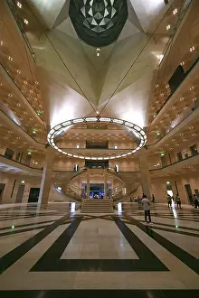 Interior view of the Museum of Islamic Art by the archtics Ieoh Ming Pei and Jean-Michel Wilmotte