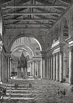 Interior view of Old St. Peter's Basilica