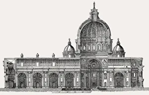 Interior view of Old St. Peter's Basilica