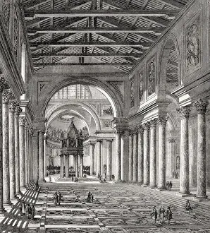 Interior view of Old St. Peter's Basilica