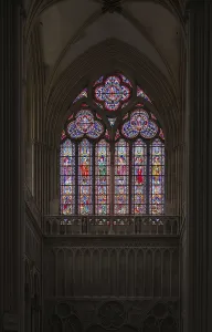 Interior view, stained glass window