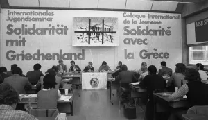 An international youth seminar followed by a demonstration of Germans
