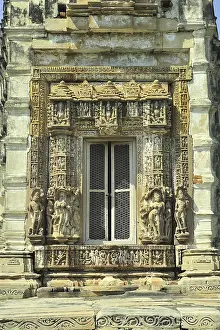 Intricately carved doorway of parvati temple Khajuraho madhya pradesh india