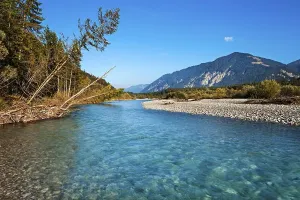 Category Mountain Landscapes Prints: Isar river at Vorderriss, Lenggries