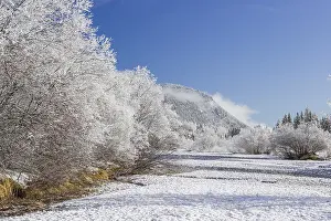 Isar valley in winter at temperatures of minus 18 degrees Celsius