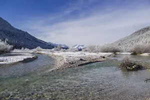 Isar valley in winter at temperatures of minus 18 degrees Celsius