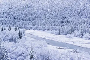 Isar valley in winter at temperatures of minus 18 degrees Celsius