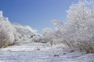 Isar valley in winter at temperatures of minus 18 degrees Celsius