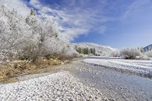 Isar valley in winter at temperatures of minus 18 degrees Celsius