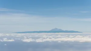 The island of Tenerife with the snow-capped Mount Teide