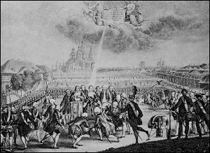 The Ismailov Guard taking the oath to Catherine II at St Petersburg