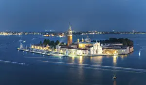 Isola di San Giorgio Maggiore with church San Giorgio Maggiore in the evening