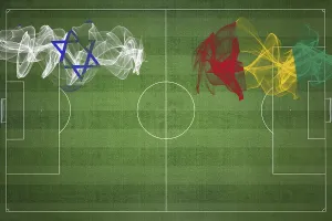 Israel vs Guinea Soccer Match, national colors