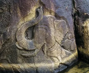 Isurumuniya Rock Temple, elephant relief