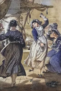 The Italian dance Tarantella, here on Ischia in 1869