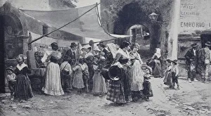 Italian Street Vendor, Italy, Historic