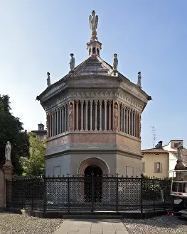 Italy Bergamo 89485 Baptistery built in 1340 inside Santa Maria Maggiore moved to the forecourt in 1660