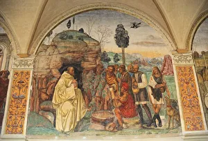 Italy, Monte Oliveto Abbey, Abbazia di Monti Olivieti Maggiore