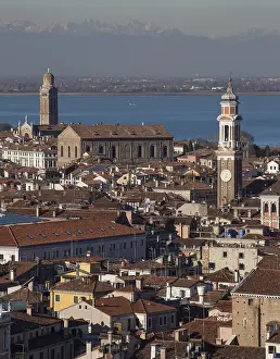 Italy Venice Church of Madonna dell Orto left -487 right Santi Apostoli in between Scuola Nuova di Misericordia behind