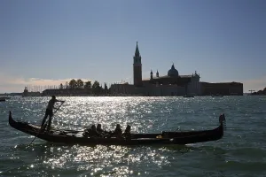Italy Venice San Giorgio Maggiore -6 Construction period 1566-1610 seen from the Doge's Palace via the Bacino di