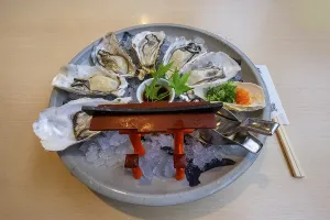 Itsukushima Miyajima Japan. Fresh Oysters