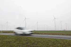 Jacobsdorf wind farm in the fog