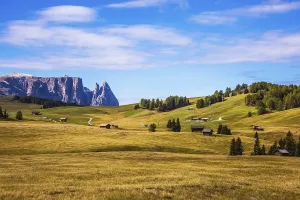 Jagged rocks around the Dolomites valley