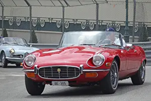 Jaguar E-Type Roadster on the square in front of the Casino Monte-Carlo