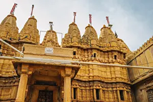 Jain Temples historic architecture at Jaisalmer fort in India