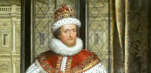 James VI and I, James Charles Stuart, 1566 - 1625, King of England, Scotland and Ireland, digitally edited after a painting by Paul van Somer, 1620