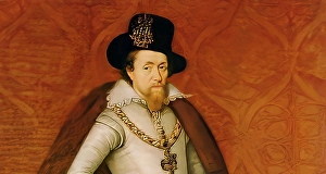 James VI and I, James Charles Stuart, 1566 - 1625, King of England, Scotland and Ireland, digitally edited after a painting by John de Critz, 1606