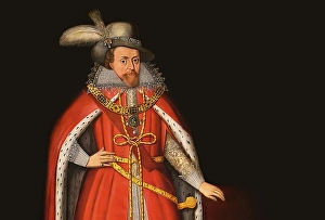 James VI and I, James Charles Stuart, 1566 - 1625, King of England, Scotland and Ireland, digitally edited